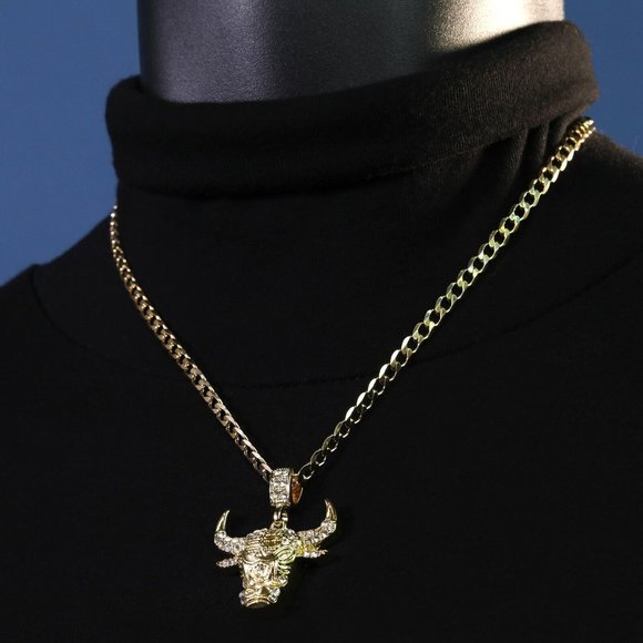 14k Bull Stamped Cuban Necklace